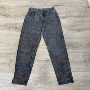 Vtg Jean St. Tropez Flower Jeans SIZE 9 Split Hems Ankle Length Made‎ in USA